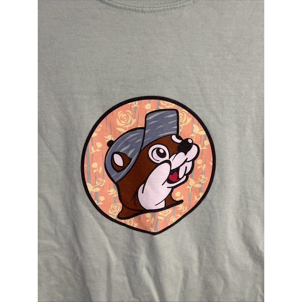 Buc-ee's Short Sleeve T-Shirt Adult M Bucees Happy Camper 100% Cotton Green - Picture 4 of 6